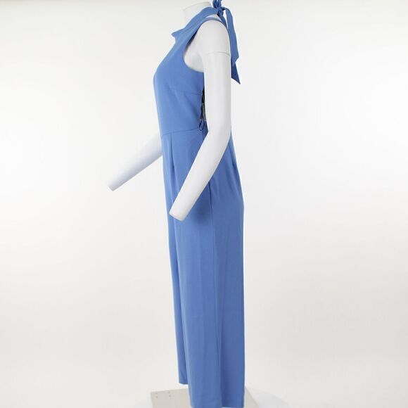 INC Womens Light Blue Stretch Wide-leg Sleeveless Mock Cropped Jumpsuit - Picture 3 of 5